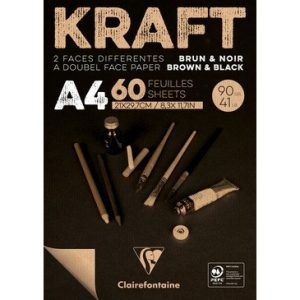 KRAFT rajztömb, fekete/barna 90 g/m2 60 ív 21 x 29,7 A4