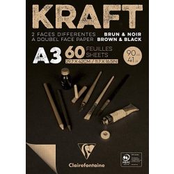 KRAFT rajztömb, fekete/barna 90 g/m2 60 ív 29,7 x 42,0 A3