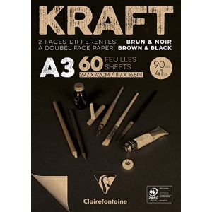 KRAFT rajztömb, fekete/barna 90 g/m2 60 ív 29,7 x 42,0 A3