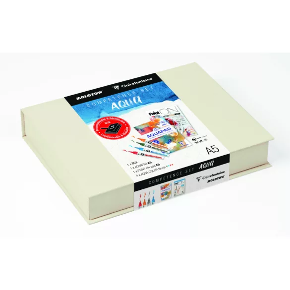 Watercolour set in cardboard box - Molotow-Clairefontaine Competence Set Aqua A5 + A5 - 300 + 250 g/m2 - 23 x 18 cm