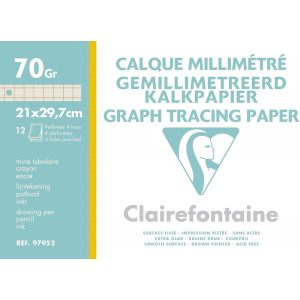 Clairefontaine - miliméter pausz 70g/m2, 12 ív A4