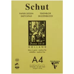   Clairefontaine Schut skicctömb, enyhén szemcsés, fehér színű, 125 gr 100 ív A4