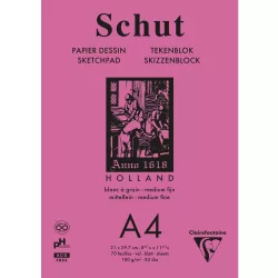   Clairefontaine Schut skicctömb, enyhén szemcsés, fehér színű, 180 gr 70 lap A4