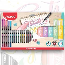   Maped - Writing Set Lettering - 22 Pieces - Includes Fineliner + Pastel Flex Highlighter Pen