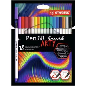 Ecsetfilc készlet - Stabilo Pen 68 Brush ARTY készlet - 18 színű