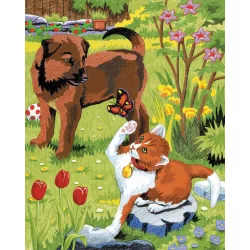   Számozott színező készlet, 20x25cm - Kiskutya és kiscica