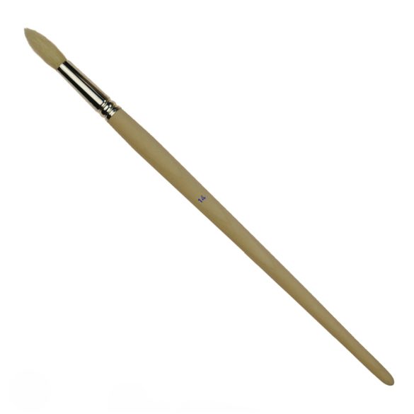 Bristle Round Brush with Long Wooden Handle - 18