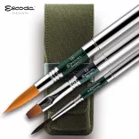 Brush Set - Escoda Green Set, Synthetic Travel Brush Set For Watercolour - 1273