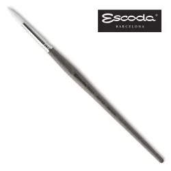  Hegyes, kerekecset - Escoda Perla Synthetic White Toray Fiber Round pointed Brush, Grey short handle, serie 1430 - 4/0-ás méret