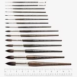Escoda Ultimo Series 1525 Artist Watercolor and Acrylic Paint Brush, Synthetic Squirrel, Round (3/0)