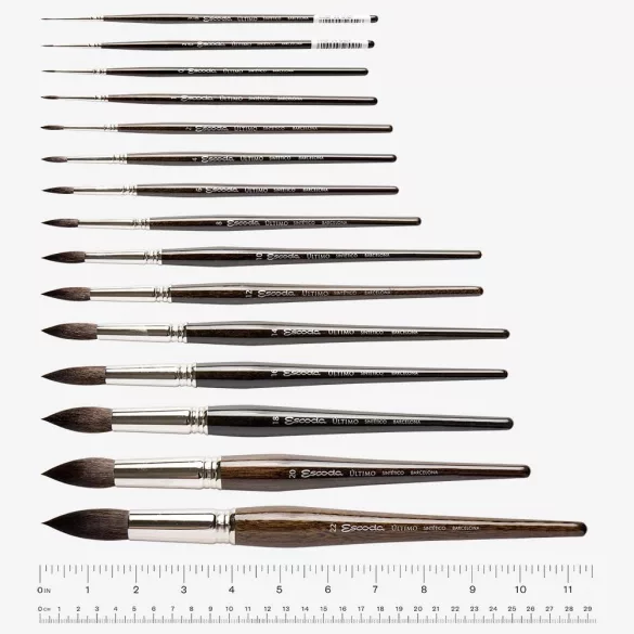 Escoda Ultimo Series 1525 Artist Watercolor and Acrylic Paint Brush, Synthetic Squirrel, Round - 16