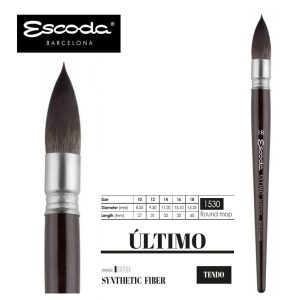 Ecset - Escoda Ultimo - szintetikus ecset, rövidnyelű, kerek, összemosó ecset - 12-es méret