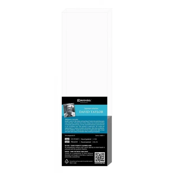 Ecset - Escoda 8609-1 David Taylor Set - szintetikus ecset szett - Rövidnyelű ajándékkészlet