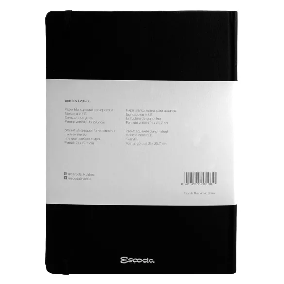 Akvarelltömb - Escoda Watercolour Book Travel Journal Series 200gr, 60 sheets, A4