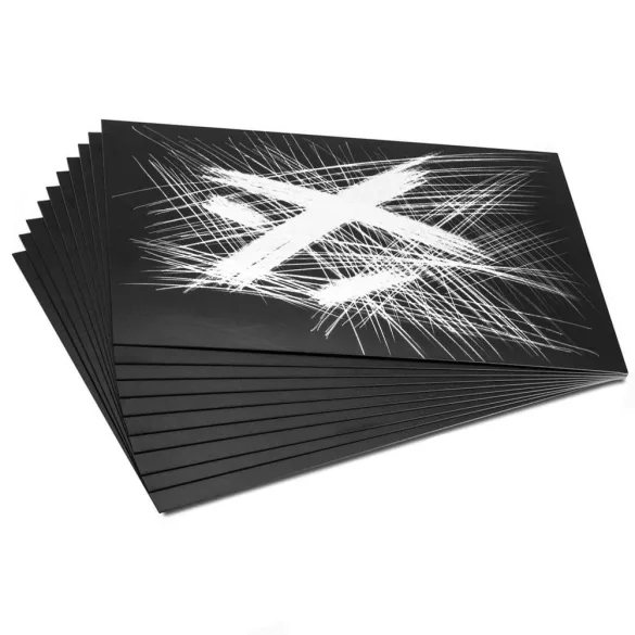 Karcfólia csomag, üres, fekete - ESSDEE 10 Black Scraperboard 152x101mm