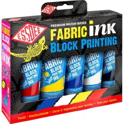 Essdee Fabric Block Printing Ink Set 5x100ml - Basic Colours