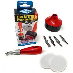  ESSDEE Lino Cutters & Handle Set  with Pressing Tool and Lino-discs L5B2D