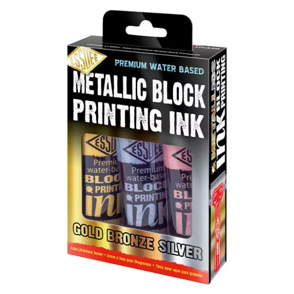 Essdee Block Printing Ink Set 3x100ml - Metellic Colours