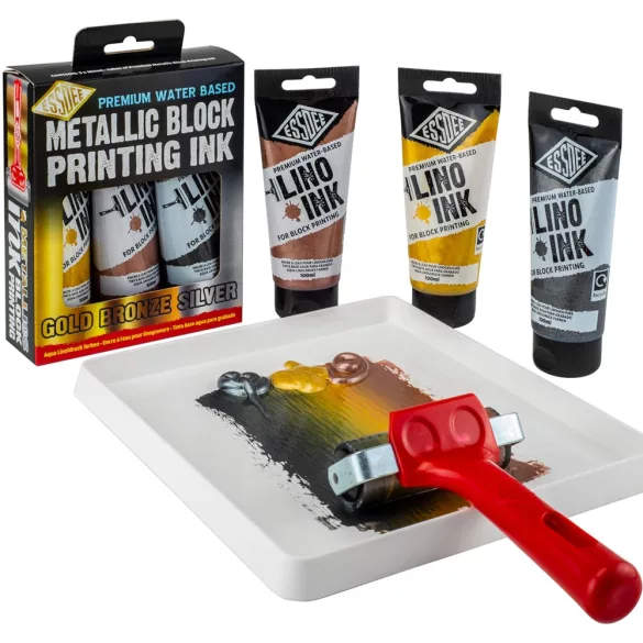Essdee Block Printing Ink Set 3x100ml - Metellic Colours