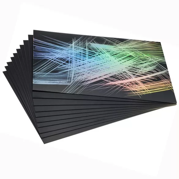 Karcfólia csomag, üres, szivárványos - ESSDEE 10 Rainbow Foil 229x152mm