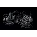 Képkarcoló készlet karctűvel, felnőtteknek - 28x36 cm - Ezüst - Hong Kong