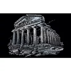  Képkarcoló készlet karctűvel, felnőtteknek - 28x36 cm - Ezüst - Parthenon