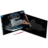 Nagy képkarcoló készlet karctűvel, felnőtteknek - 28x36 cm - Ezüst - Kolosszeum 