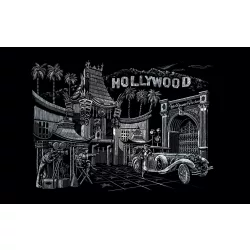   Képkarcoló készlet karctűvel, felnőtteknek - 28x36 cm - Ezüst - Hollywood