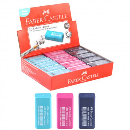 Faber-Castell Eraser, 3 trend colours, sorted - Blue