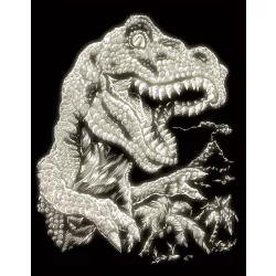   Képkarcoló készlet karctűvel - 20x25 cm - Világítós - Tyrannosaurus Rex