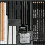 Grafikai készlet - Cretacolor Black & White Box Drawing Set - 25db