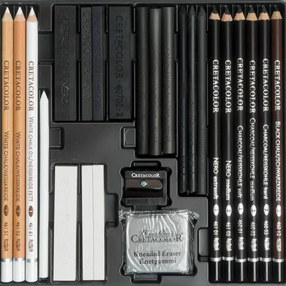 Grafikai készlet - Cretacolor Black & White Box Drawing Set - 25db