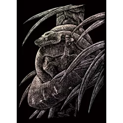   Képkarcoló készlet karctűvel - 20x25 cm - Holografikus - Kígyó