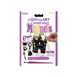   Hűtőmágnes karcoló készlet karctűvel - Holografikus - A királykisasszony vára