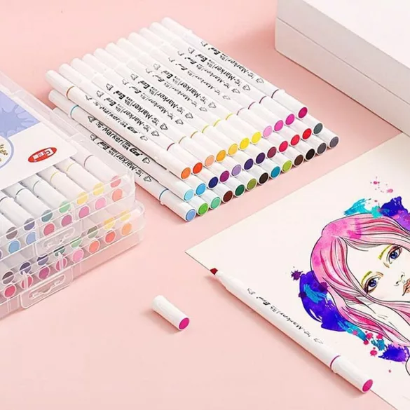 Filckészlet, kétvégű - Twin Tip Marker set, with 12 colours