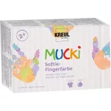 KREUL Pasztell Ujjfesték Készlet Gyerekeknek, már 2 éves kortól - 6 x 150 ml - Alapkészlet