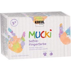 KREUL Pasztell Ujjfesték Készlet Gyerekeknek, már 2 éves kortól - 6 x 150 ml - Alapkészlet