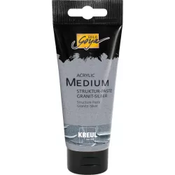   KREUL SOLO GOYA Medium Akrilhoz, tubusos, 100 ml - Struktúrapaszta, Gránit-Ezüst