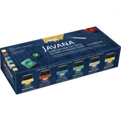   KREUL JAVANA Textil Festék Készlet, Glitteres - 6 x 20 ml készlet, ecsettel