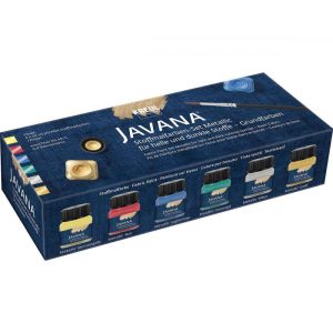 KREUL JAVANA Textil Festék Készlet, Metálszínek - 6 x 20 ml készlet, ecsettel