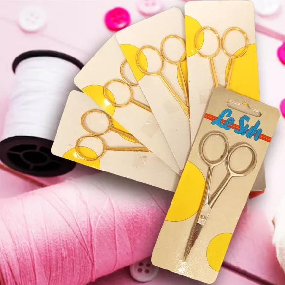 Mintavágó egyenes olló, 11 cm - Krómszínű - Le Suh Craft Scissor - Chrome