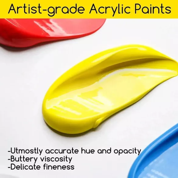 Akrilfesték készlet - MEEDEN Heavy Body Acrylic Paint Set, 9 Vibrant Colors 9x60 ml  - Alapszínek