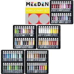   Akrilfesték készlet - MEEDEN Acrylic Paint Set, 100 Vibrant Colors 100x12 ml  - 100 színű készlet