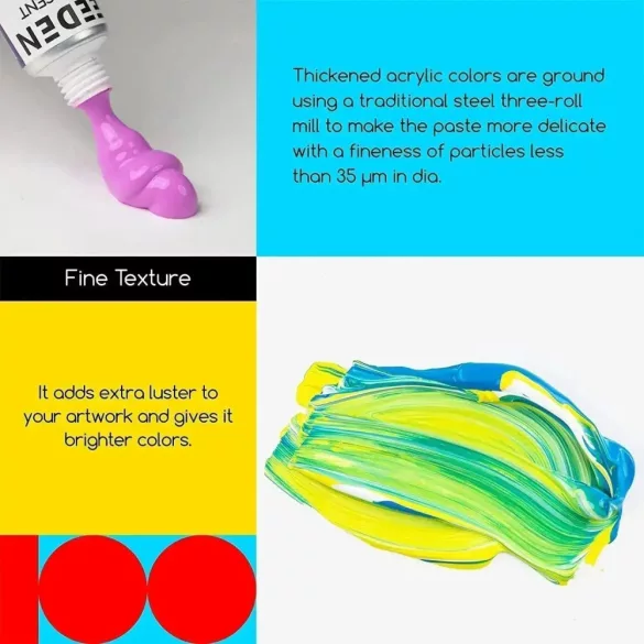 Akrilfesték készlet - MEEDEN Acrylic Paint Set, 100 Vibrant Colors 100x12 ml  - 100 színű készlet