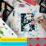 Akrilfesték készlet - MEEDEN Acrylic Paint Set, 100 Vibrant Colors 100x12 ml - 100 színű készlet