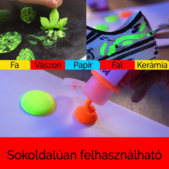 Akrilfesték készlet - MEEDEN Fluid Acrylic Paint Set, 6 Fluorescent Colors (2 oz, 60 ml)