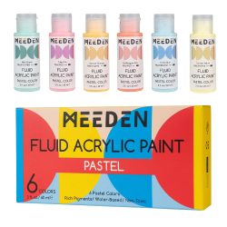   Fluid Pastel Acrylic Paint Set, 6 Vibrant Colors (2 oz, 60 ml)