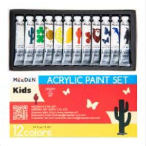 Akrilfesték készlet gyerekeknek - MEEDEN Acrylic Paint Set, 12 Vibrant Colors 12x12 ml  - 12 színű alapkészlet