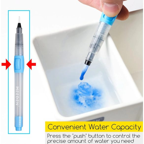 Tölthető nyelű ecsetkészlet, adagolóval - M-ART MEEDEN - 6 db-os készlet