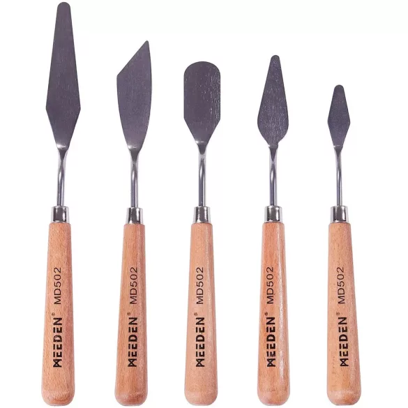Knife Palette Set - Painting Mixing Scraper, 5 Pcs Artist Stainless Steel Painting Knife Set